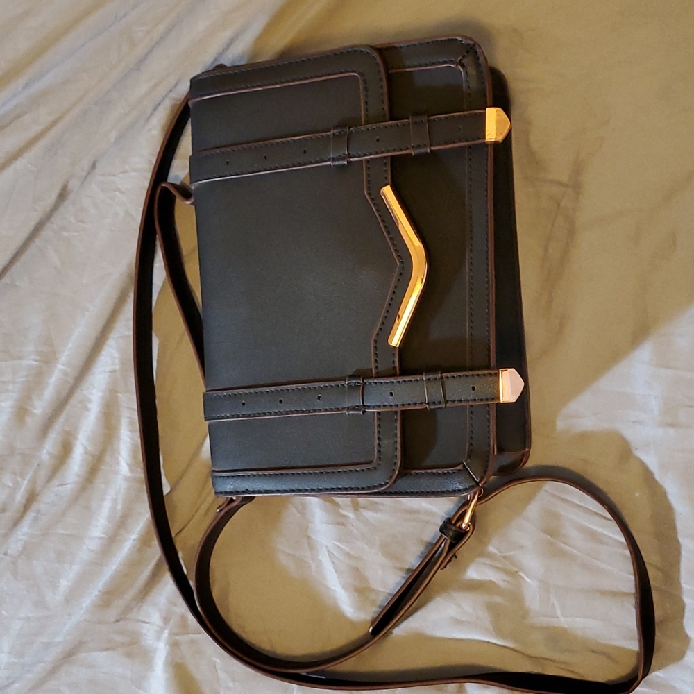 ASOS DESIGN v-bar structured satchel bag